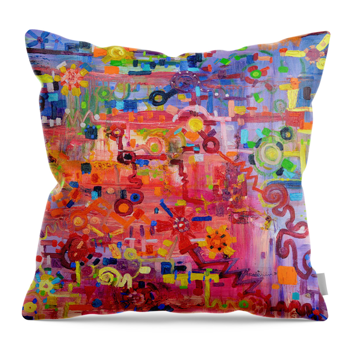 Chaos Throw Pillow featuring the painting Transition to Chaos by Regina Valluzzi