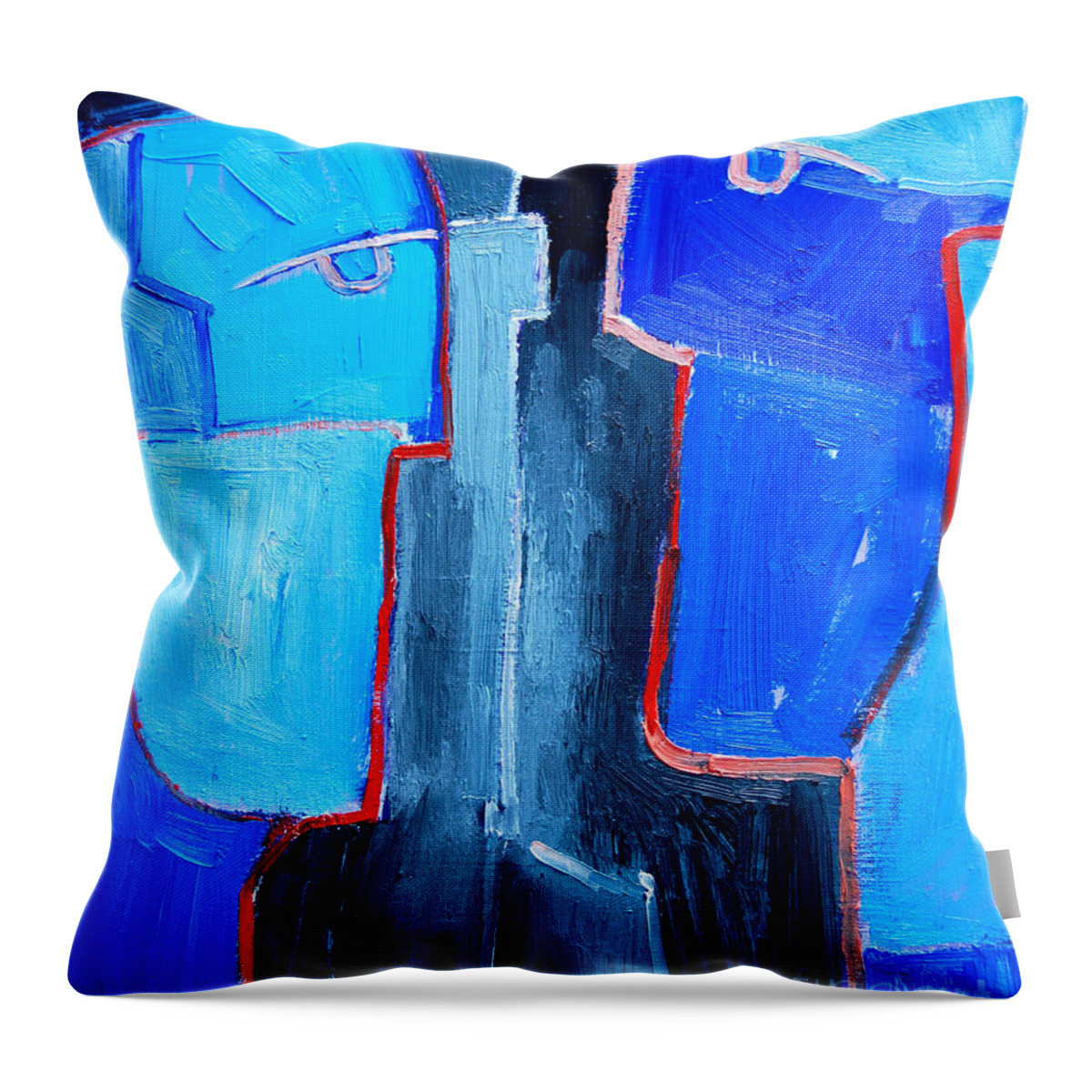Abstract Throw Pillow featuring the painting Translucent Togetherness by Ana Maria Edulescu