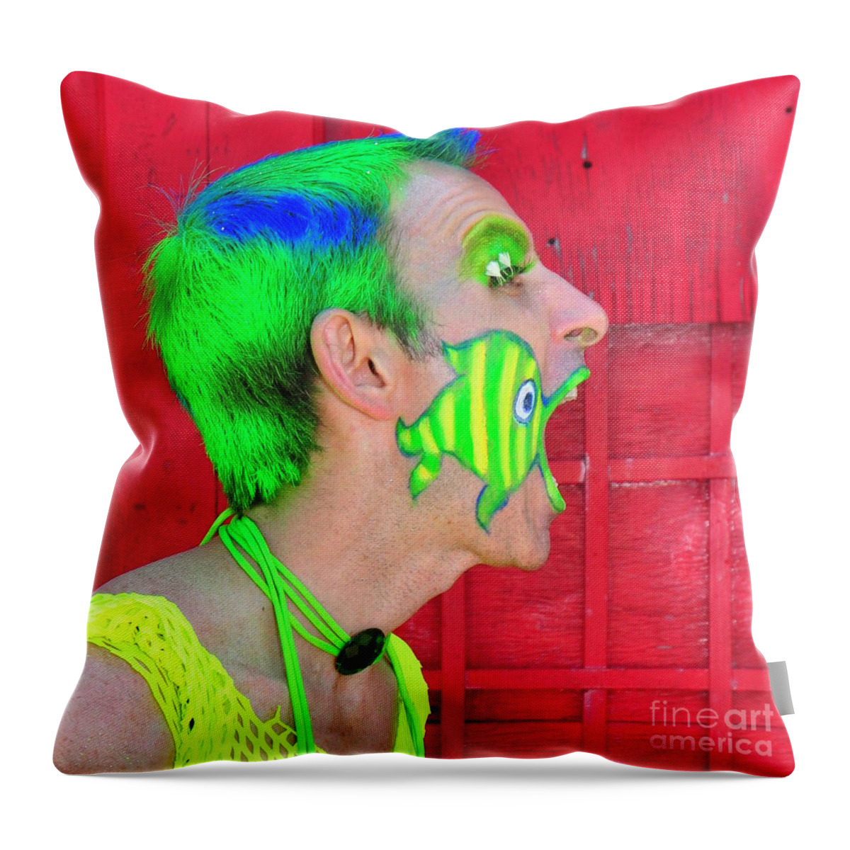 Mermaid Throw Pillow featuring the photograph Transphibian 2010 by Mark Gilman