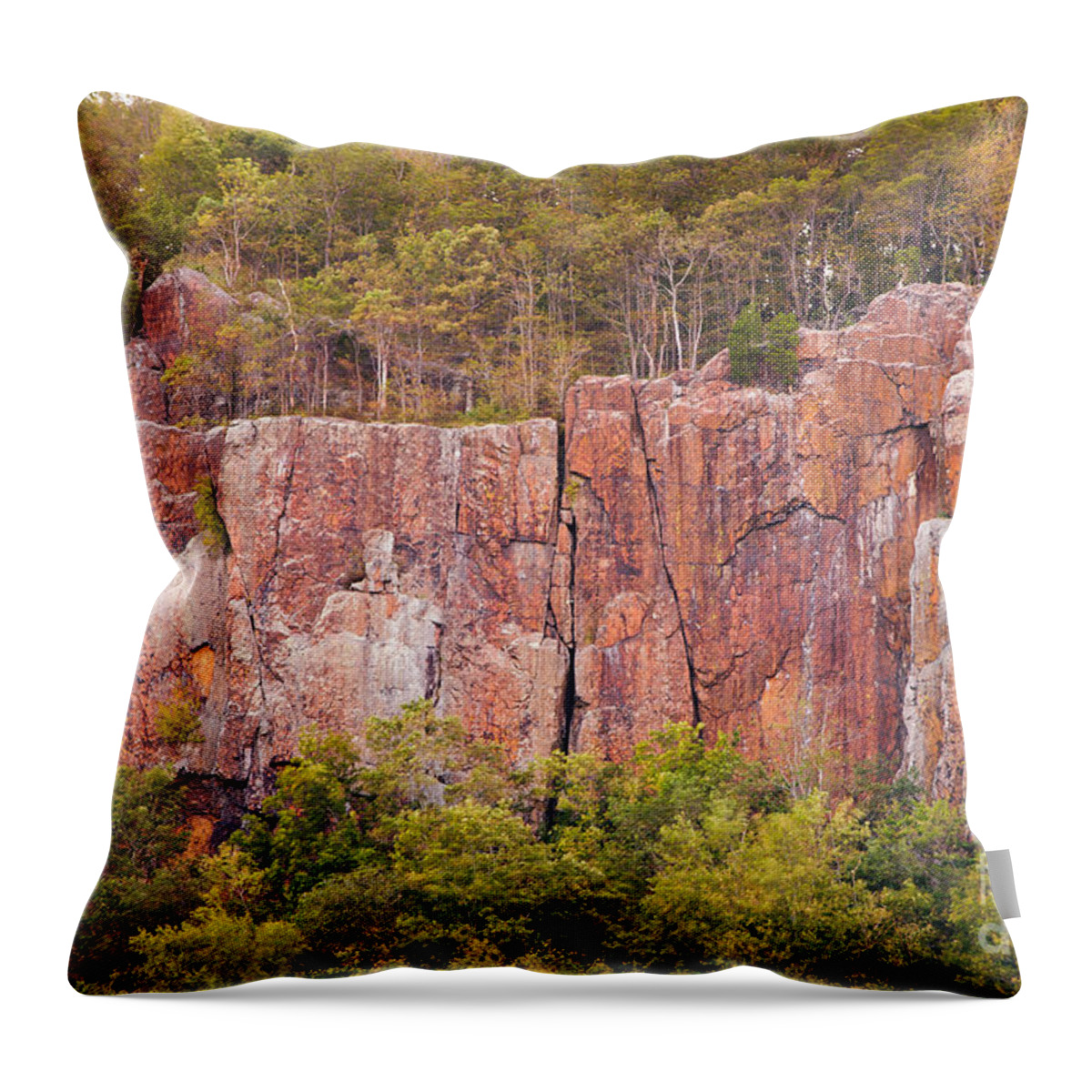 Connecticut Throw Pillow featuring the photograph Traprock and Woodlands by JG Coleman