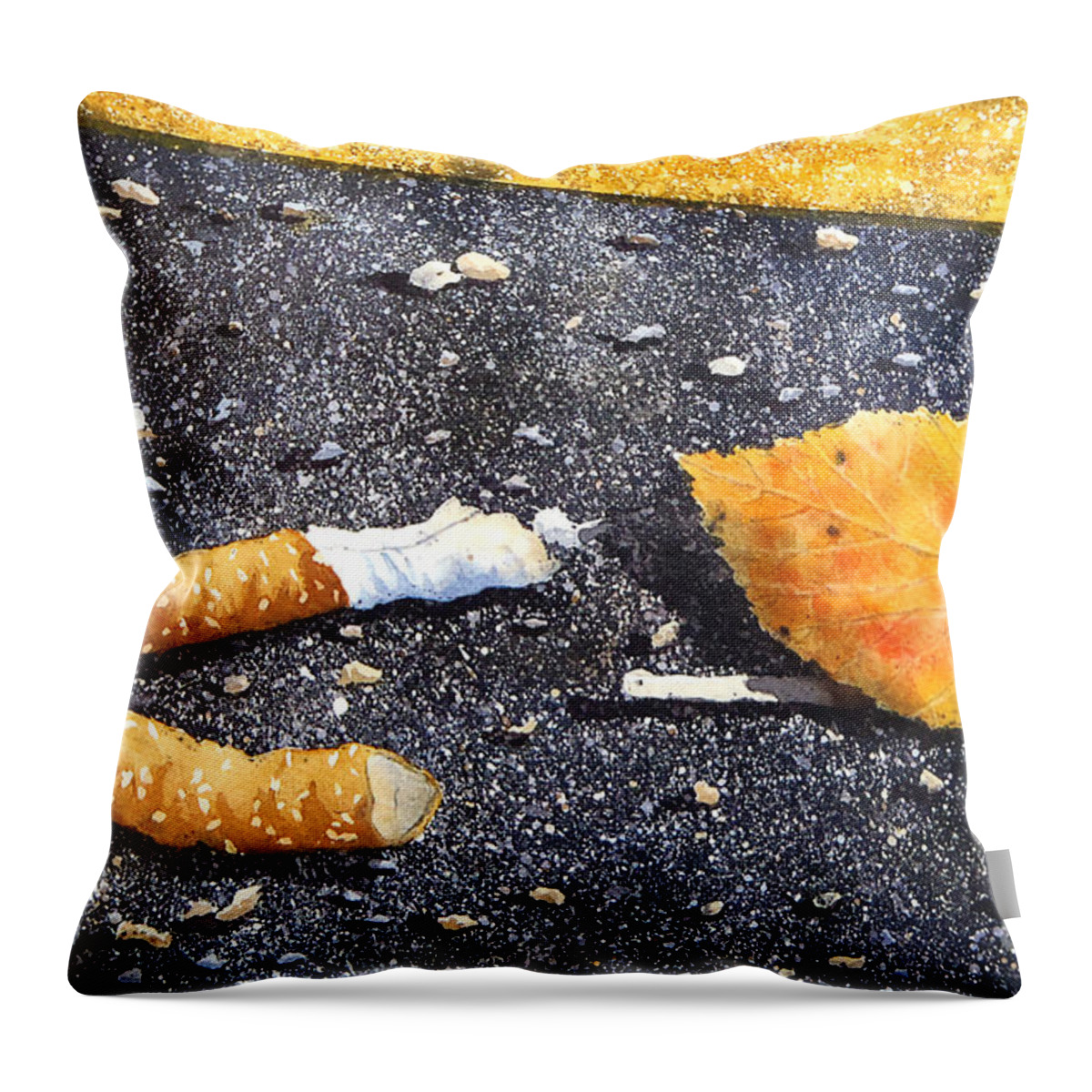 Cities Throw Pillow featuring the painting Trash by Marisa Gabetta