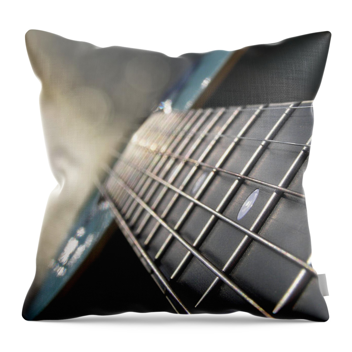 Guitar Throw Pillow featuring the photograph Traveler Of Time And Space by Laura Fasulo
