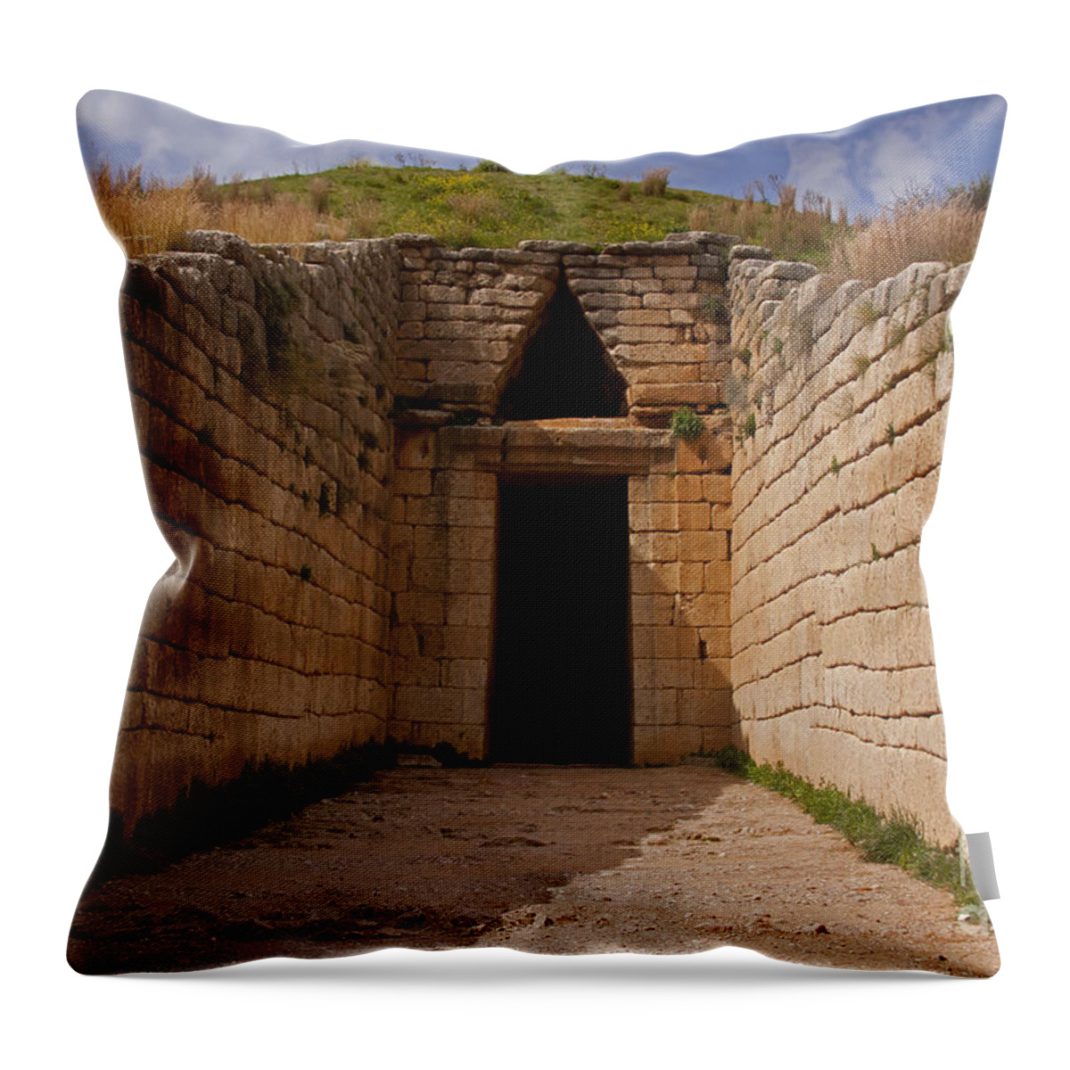 Treasury Of Ateus Throw Pillow featuring the photograph Treasury Of Ateus  #7559 by J L Woody Wooden