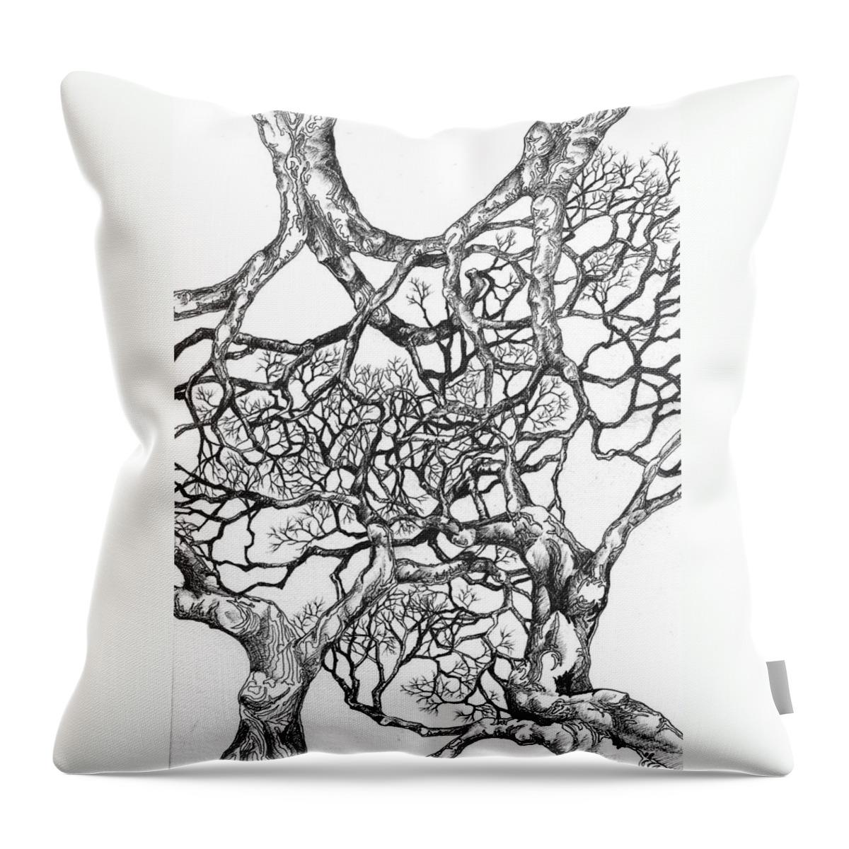 Tree Digital Art Digital Art Digital Art Throw Pillow featuring the digital art Tree 18 by Brian Kirchner