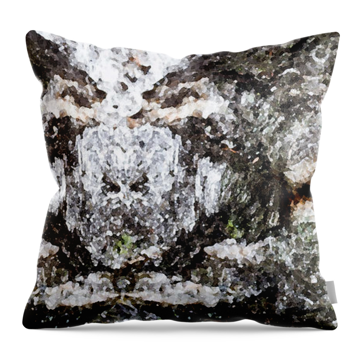 Trees Throw Pillow featuring the photograph Tree Face - Tree Bark by Marie Jamieson