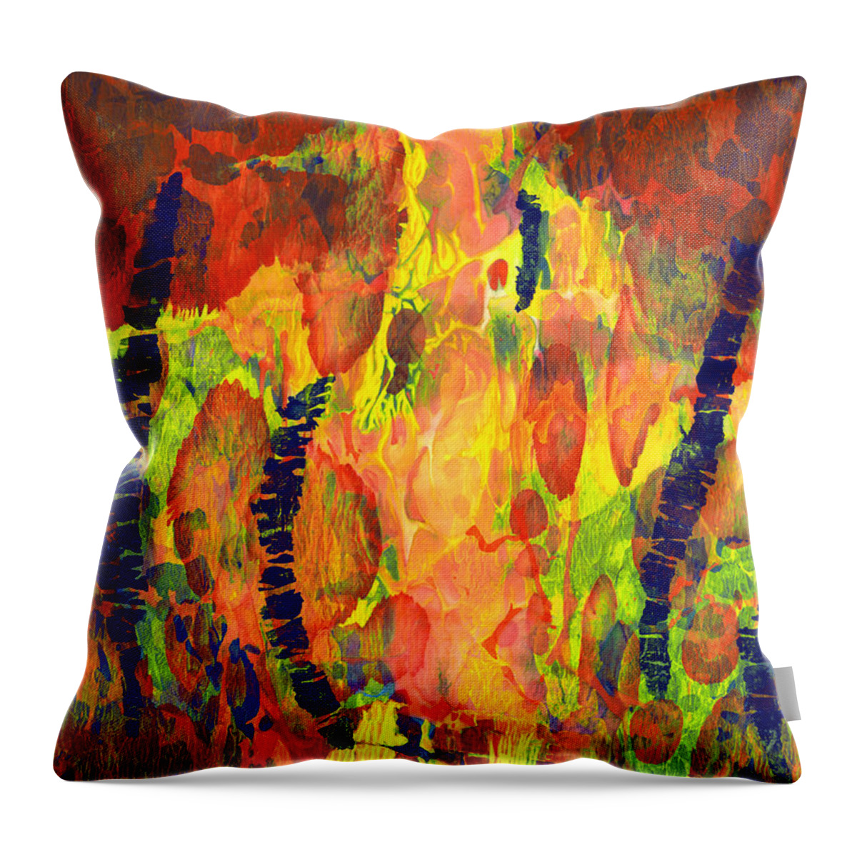 Abstract Throw Pillow featuring the painting Tribal Essence by Lynda Hoffman-Snodgrass