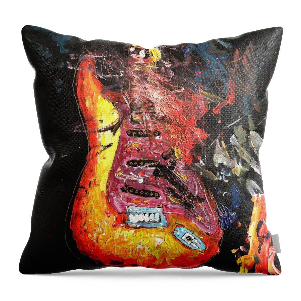 Painted Live With The Beat Farmers Throw Pillow featuring the painting tribute to the Beat Farmers by Neal Barbosa
