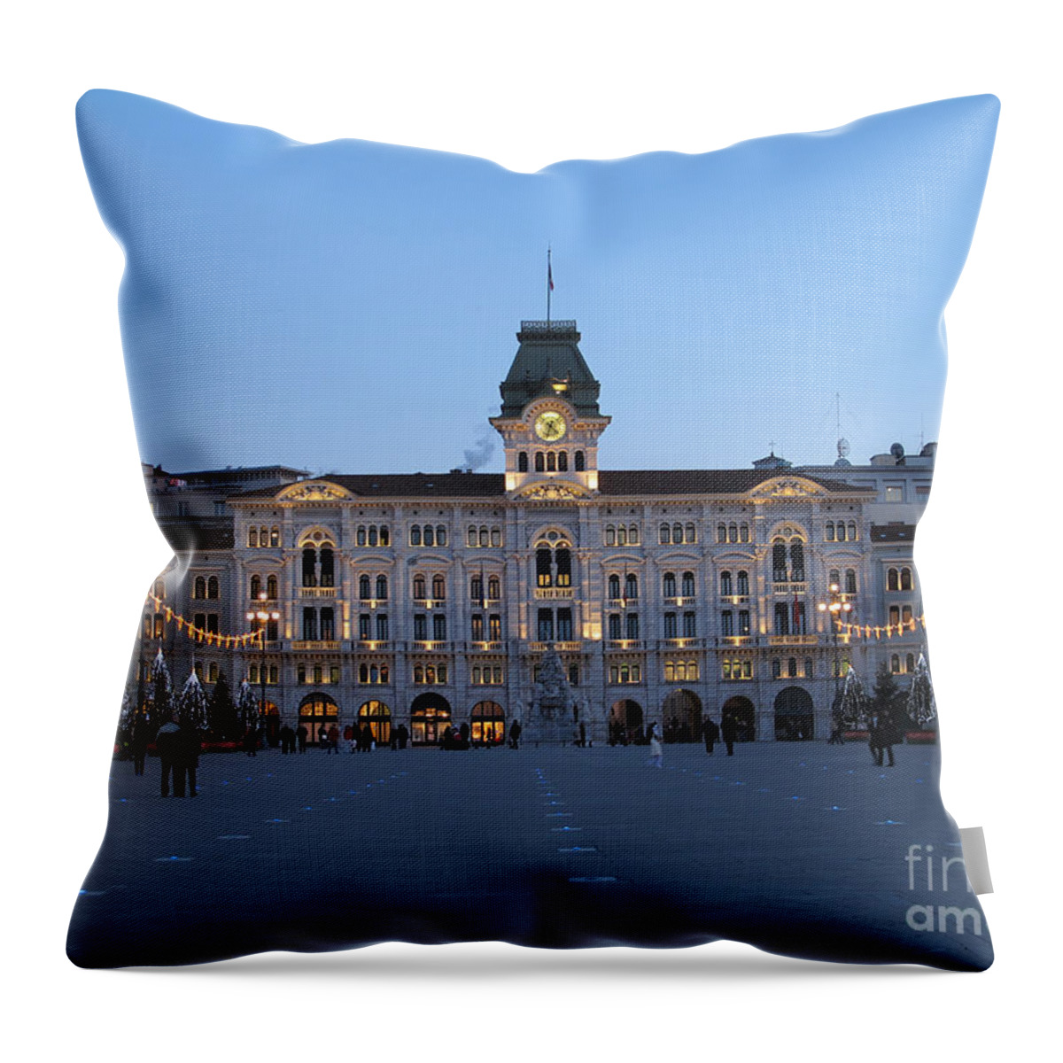 Town Hall Throw Pillow featuring the photograph Trieste Municipio by Riccardo Mottola