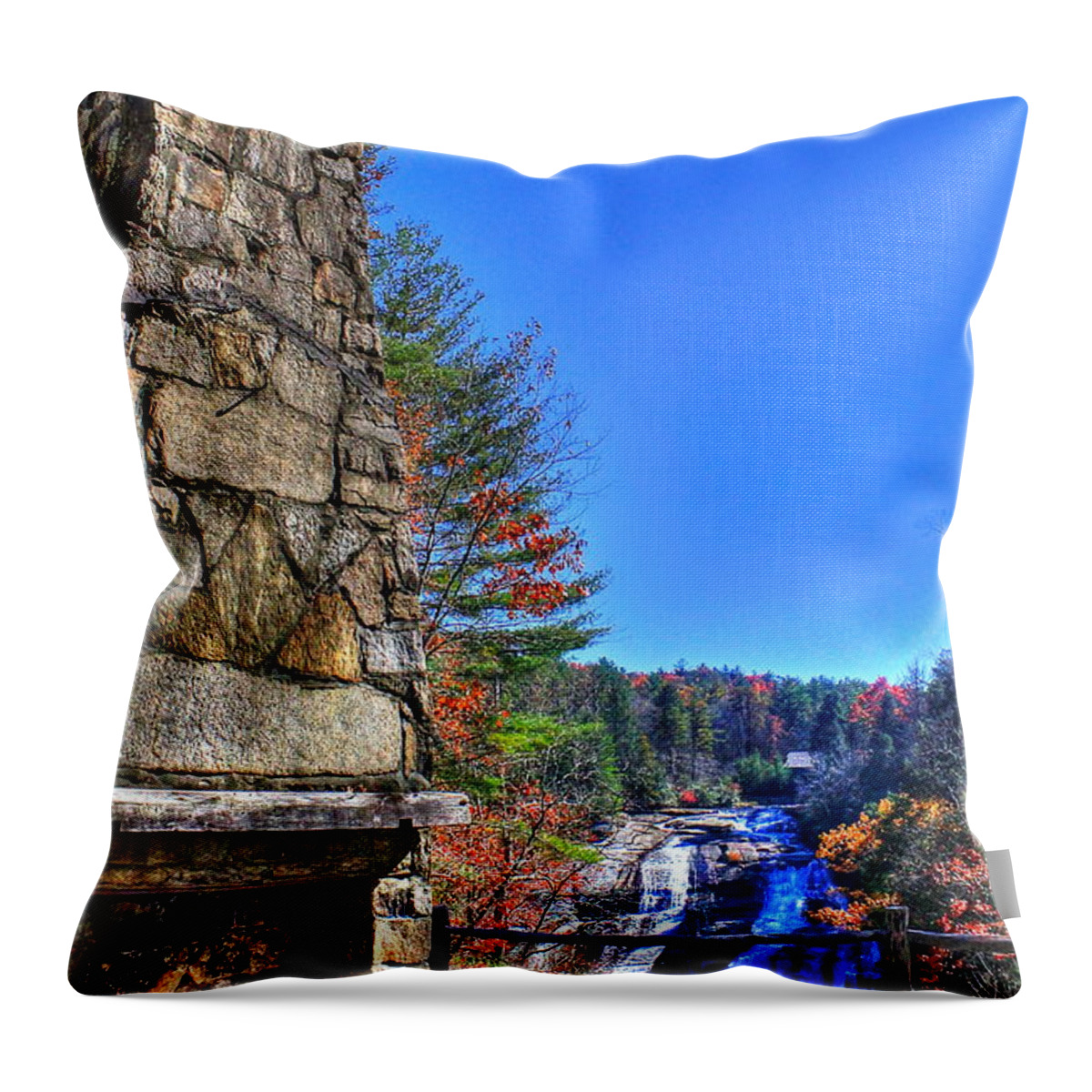 Water Throw Pillow featuring the photograph Triple Falls 2 by Albert Fadel
