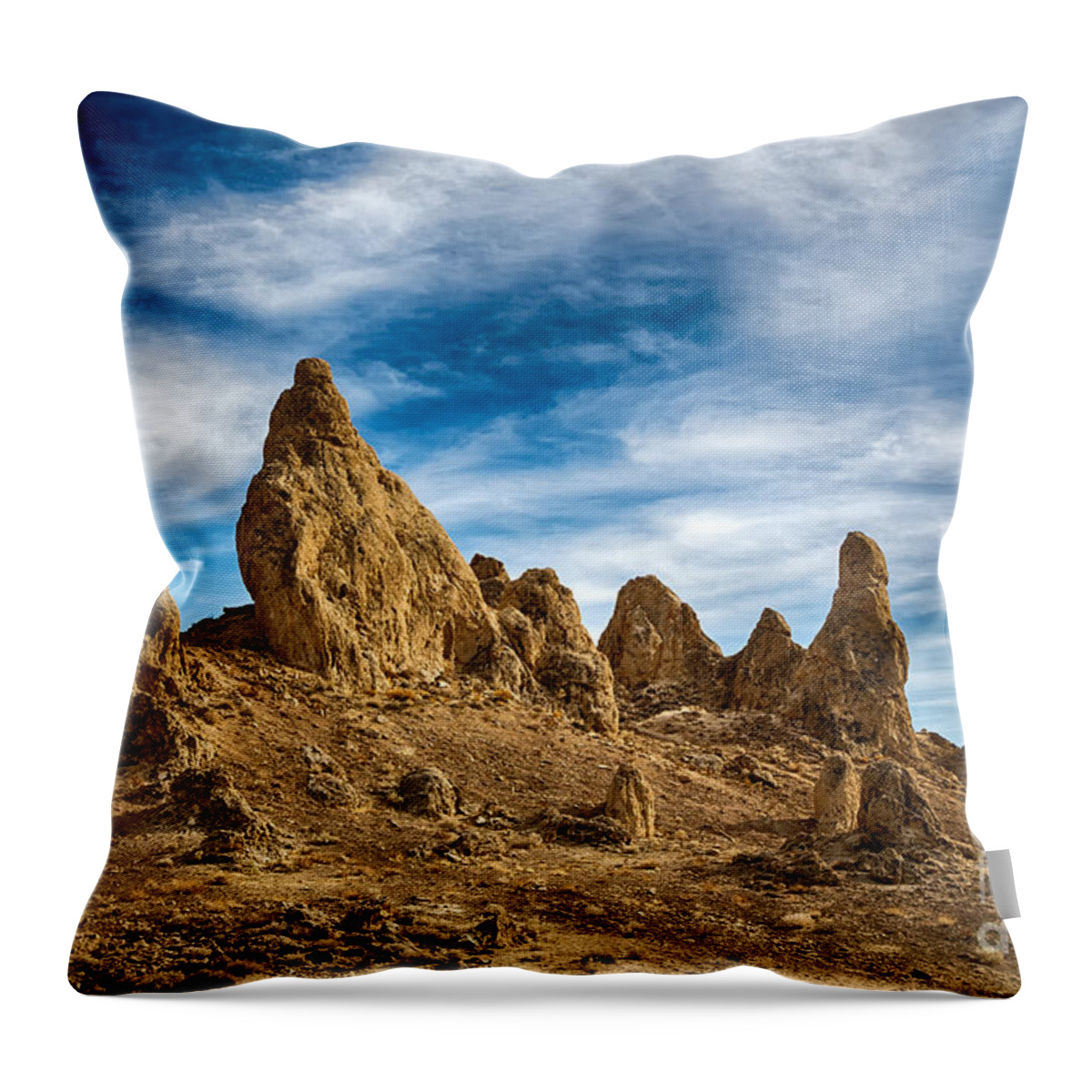 Landscape Throw Pillow featuring the photograph Trona Pinnacles by Mimi Ditchie