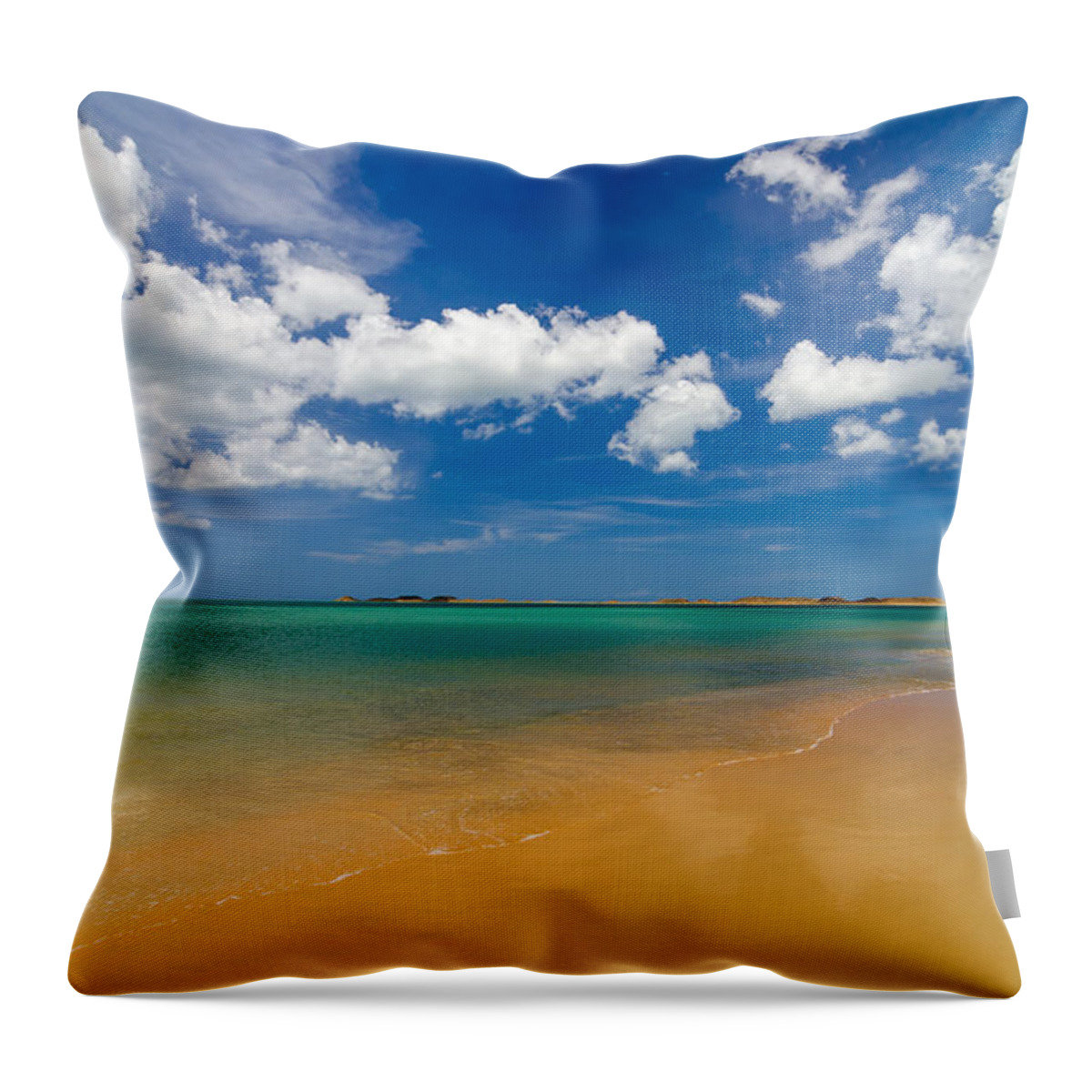 Beach Throw Pillow featuring the photograph Tropical Beach and Blue Sky by Jess Kraft