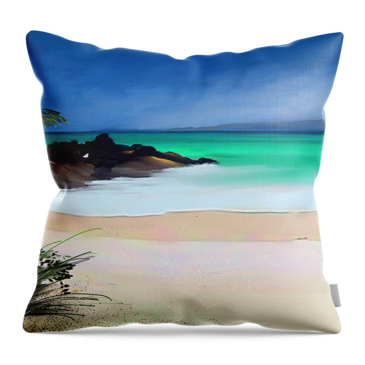 Decorative Art Throw Pillow featuring the digital art Tropical charm by Anthony Fishburne