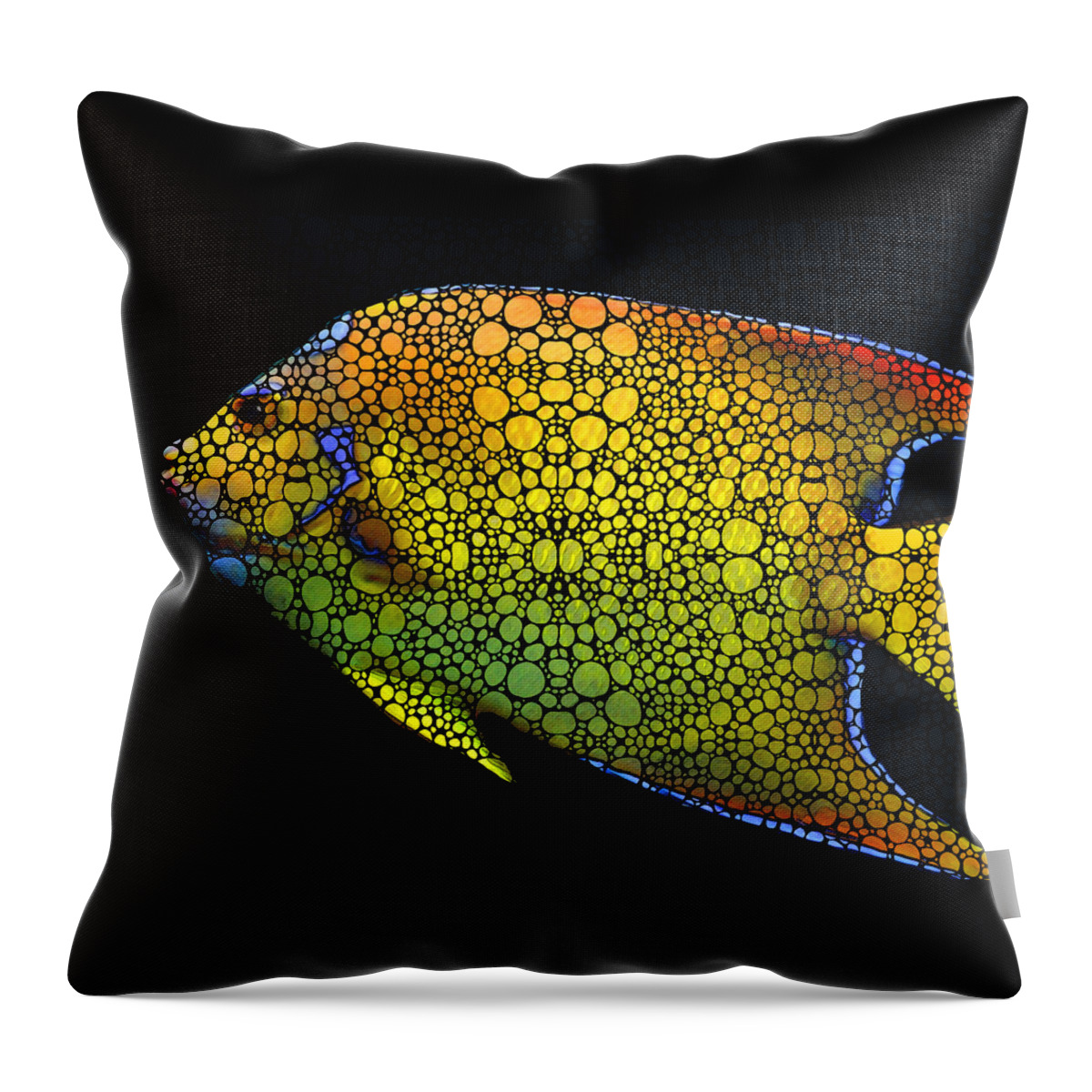 Fish Throw Pillow featuring the painting Tropical Fish 12 - Abstract Art By Sharon Cummings by Sharon Cummings