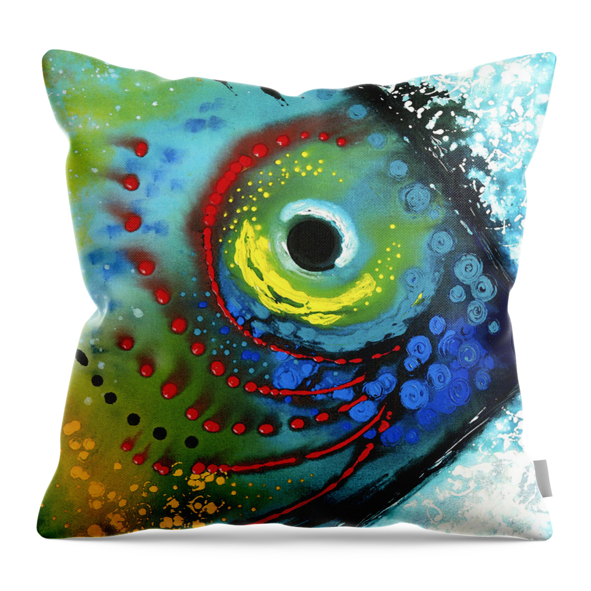 Fish Throw Pillow featuring the painting Tropical Fish - Art by Sharon Cummings by Sharon Cummings
