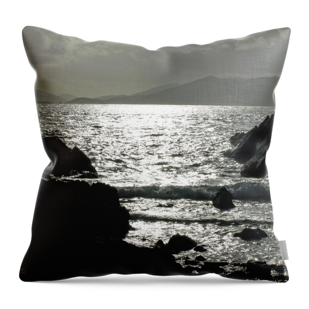 Sapphire Beach Throw Pillow featuring the photograph Tropical Mornings - Silhouettes 08 by Pamela Critchlow