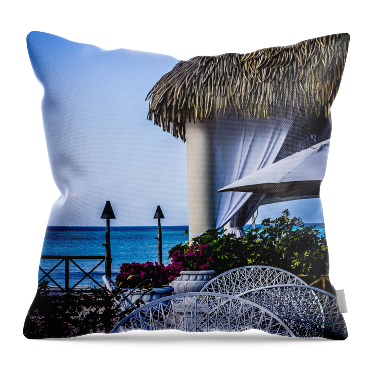 Beach Throw Pillow featuring the photograph Tropical Paradise by Sara Frank