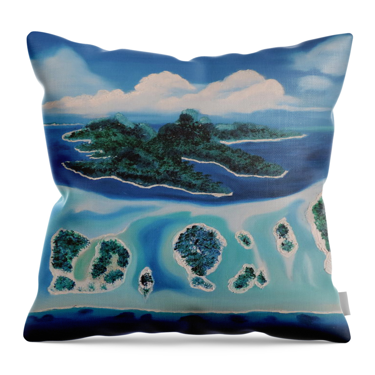 Sky Throw Pillow featuring the painting Tropical Skies by Dianna Lewis