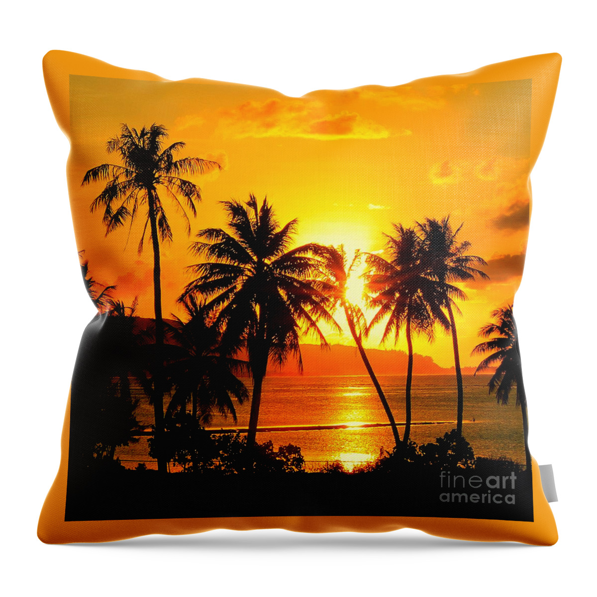  Tropical Beach Throw Pillow featuring the photograph Tropical Sunset by Scott Cameron