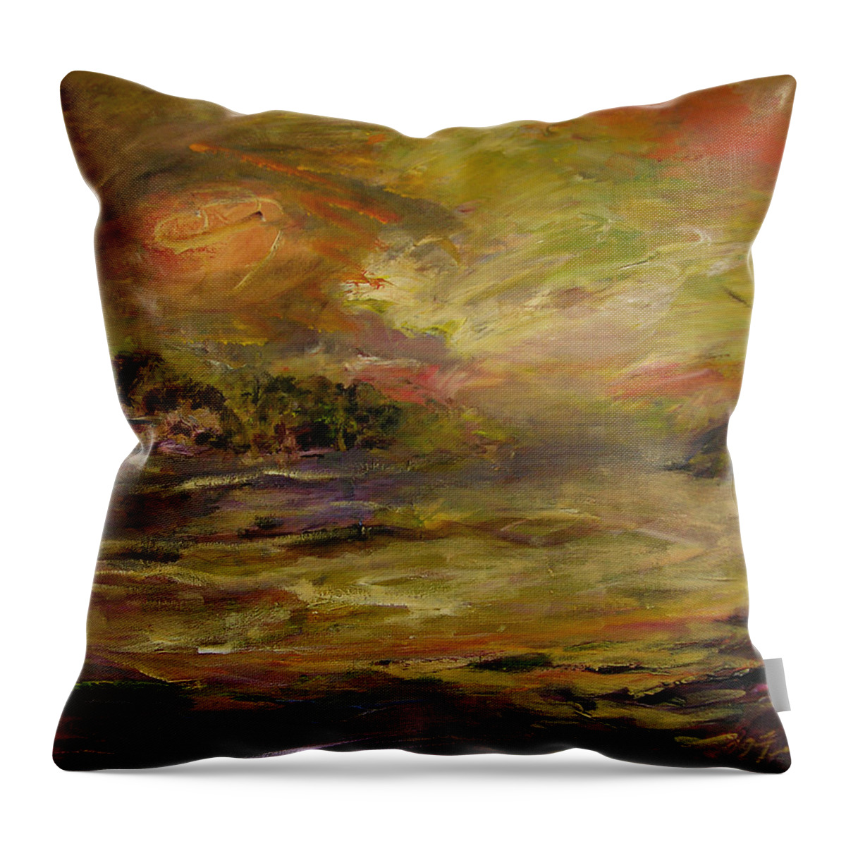 Landscapes Throw Pillow featuring the painting Tropics by Julianne Felton