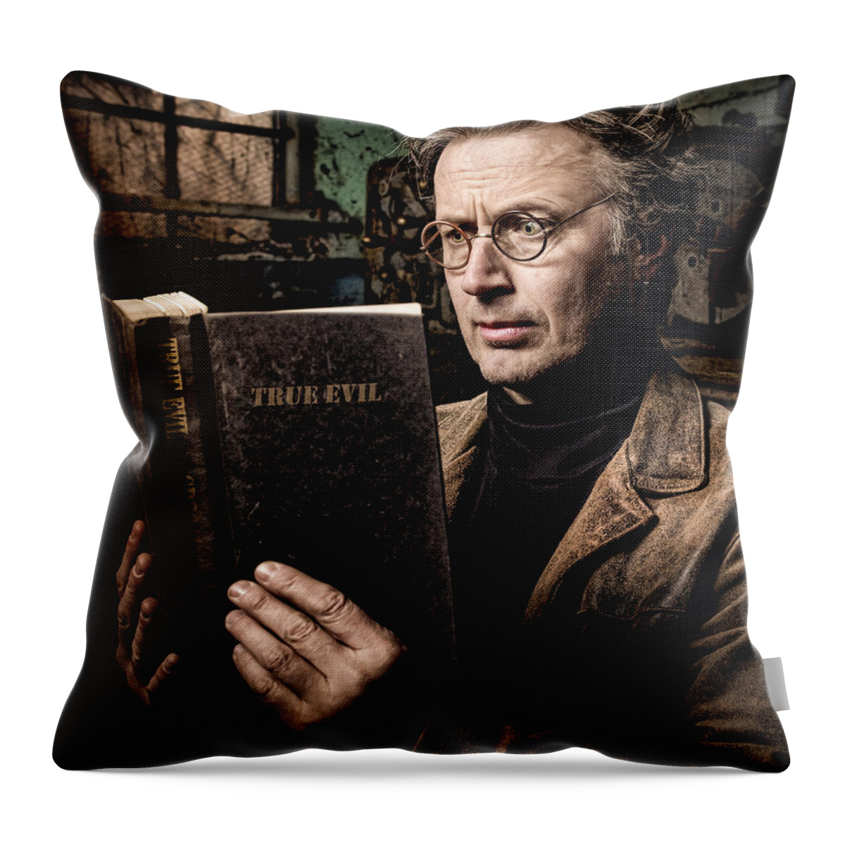 Evil Throw Pillow featuring the photograph True Evil - Science Fiction - Horror by Gary Heller