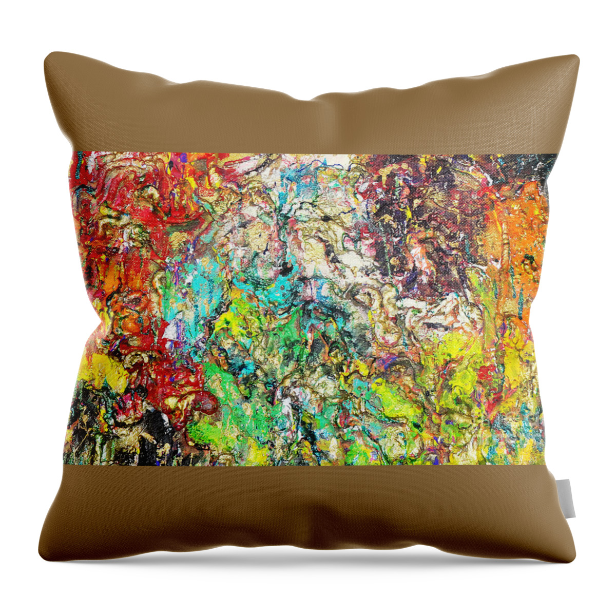 Abstract Throw Pillow featuring the painting True Happiness by Yael VanGruber
