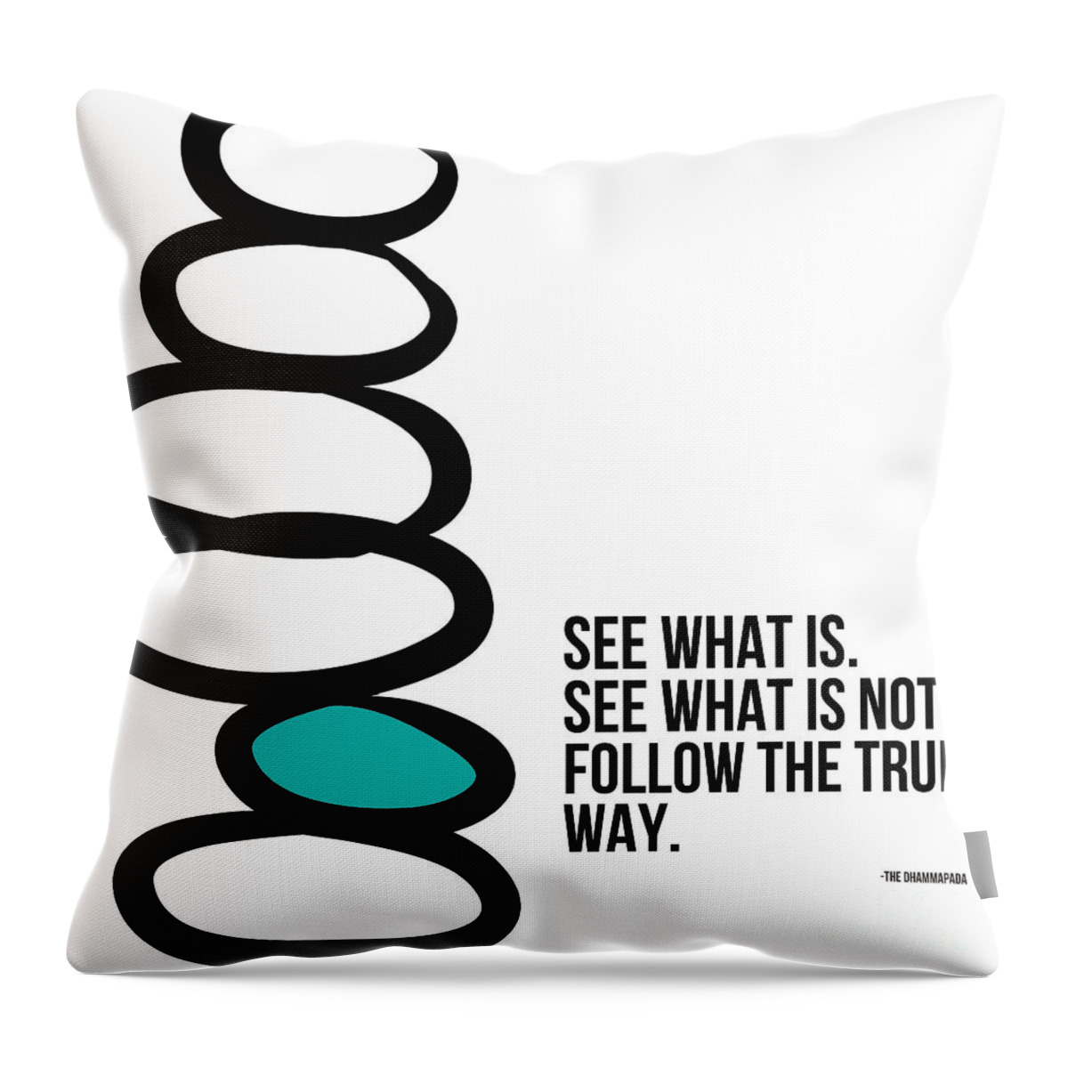 Zen Throw Pillow featuring the painting True Way by Linda Woods