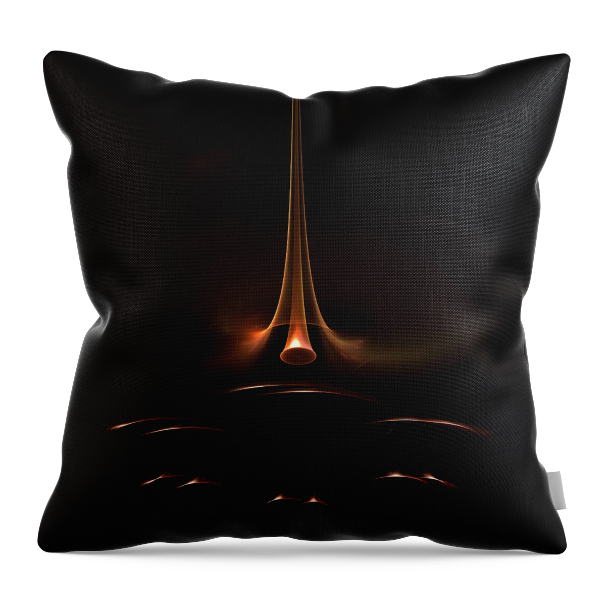 Fractal Throw Pillow featuring the digital art Trumpet of Doom by Richard Ortolano