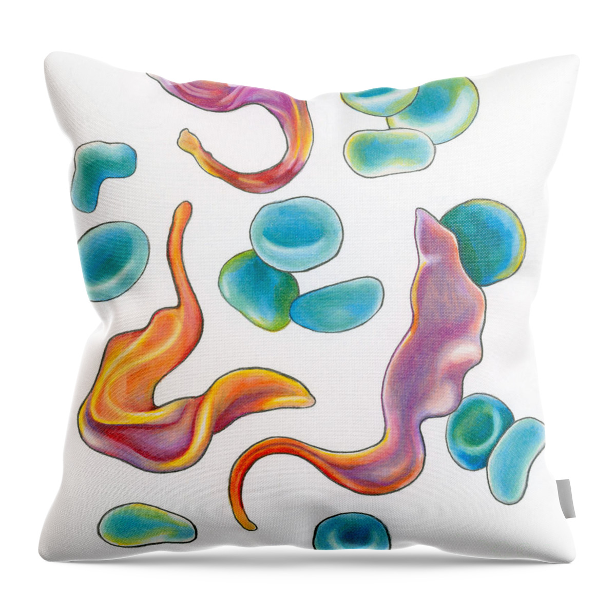 Science Throw Pillow featuring the photograph Trypanosoma Brucei by Gwen Shockey