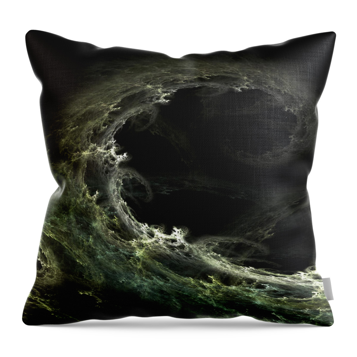 Fractal Throw Pillow featuring the digital art Tsunami by Richard Ortolano
