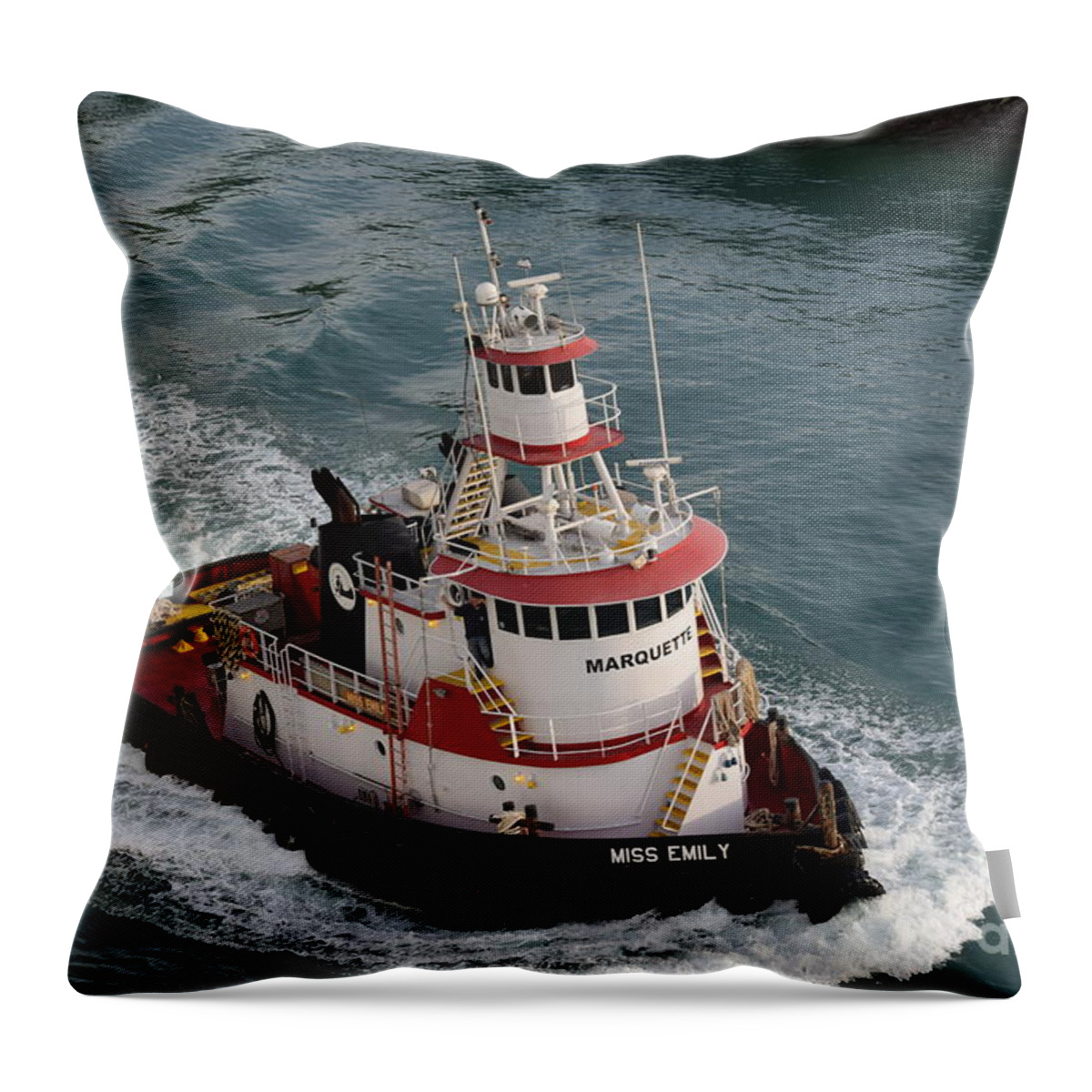 Tug Throw Pillow featuring the photograph Tugging Along by Gary Smith