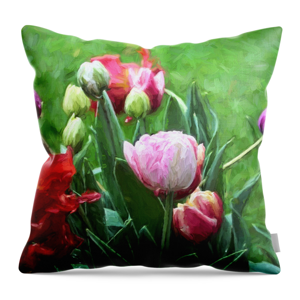 Floral Throw Pillow featuring the photograph Tulip 54 by Pamela Cooper