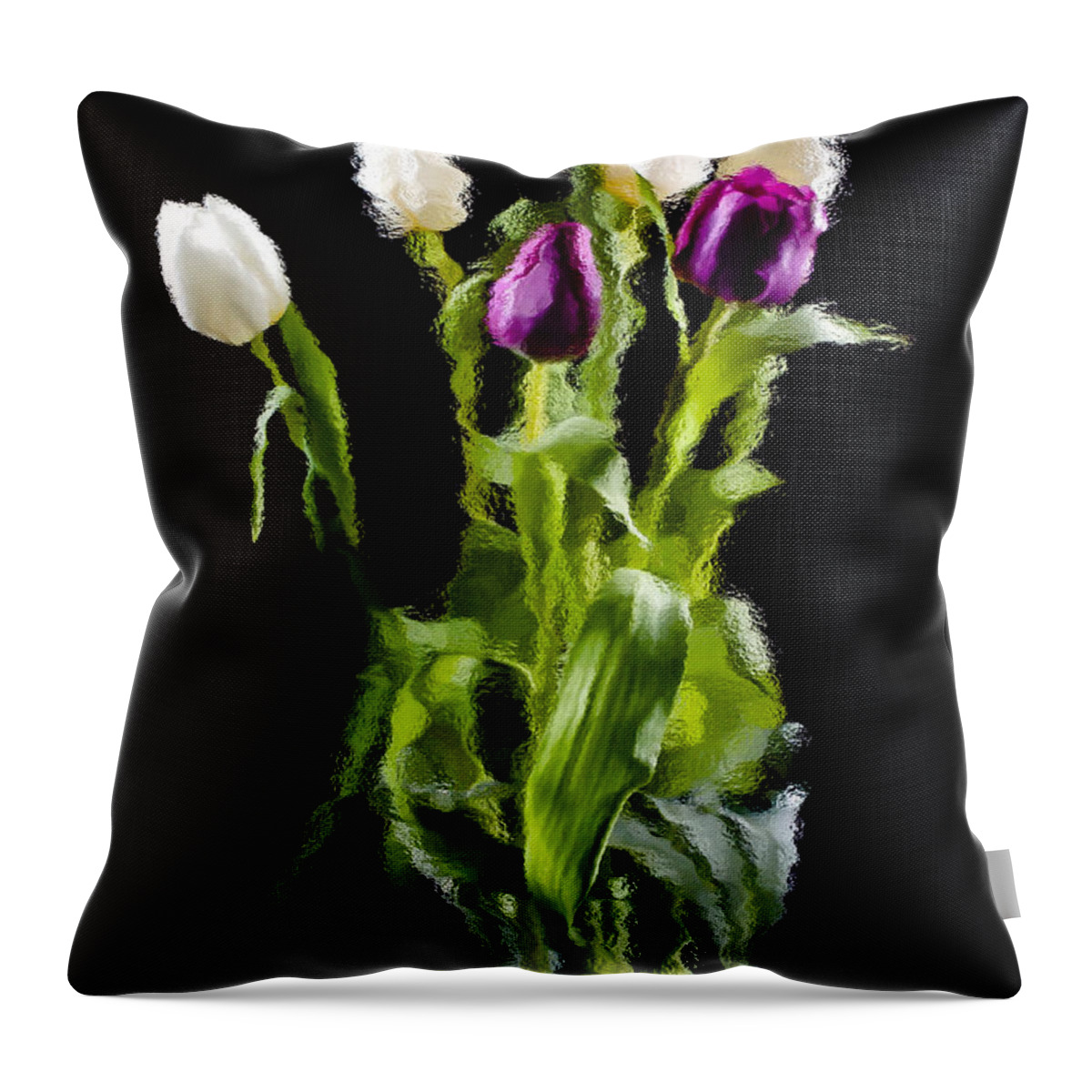 Penny Lisowski Throw Pillow featuring the photograph Tulip Impressions II by Penny Lisowski