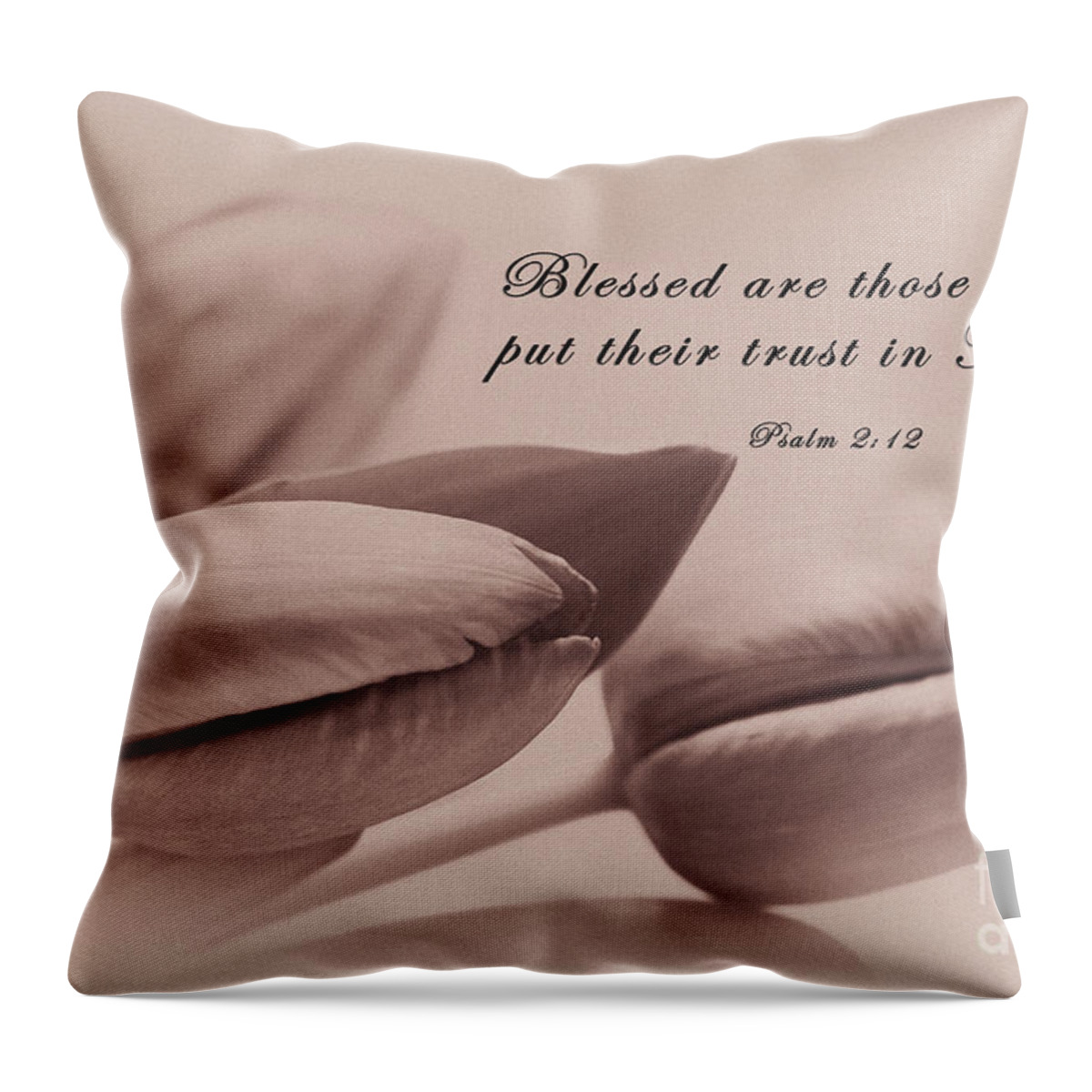 Psalm Throw Pillow featuring the photograph Tulips and Scripture by Jill Lang