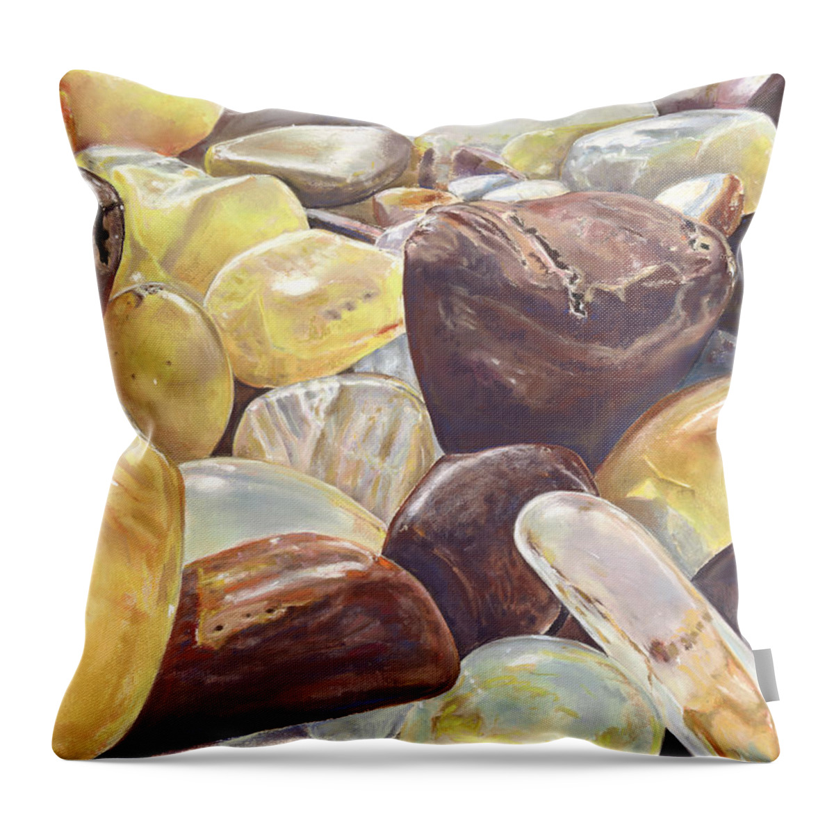 Birdseye Art Studio Throw Pillow featuring the painting Tumbled Agates by Nick Payne
