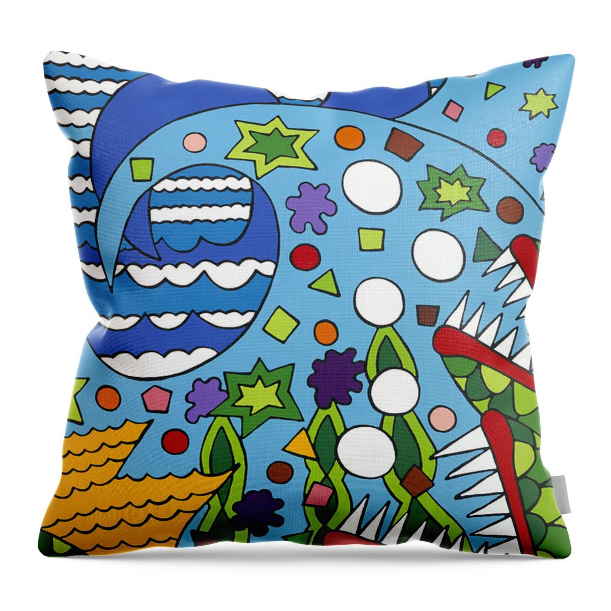 Fish Throw Pillow featuring the painting Tumbled by Rojax Art