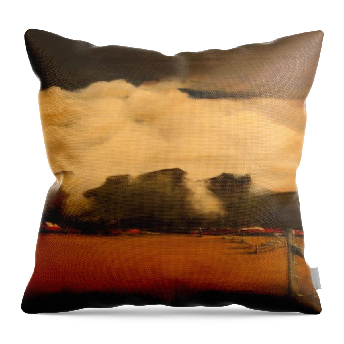 Fineartamerica.com Throw Pillow featuring the painting Tumbling Clouds by Diane Strain