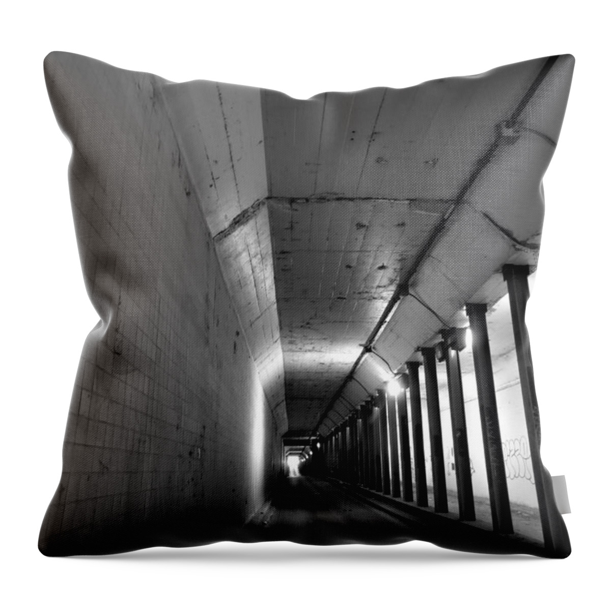 Philadelphia Throw Pillow featuring the photograph Tunnel by Art Dingo