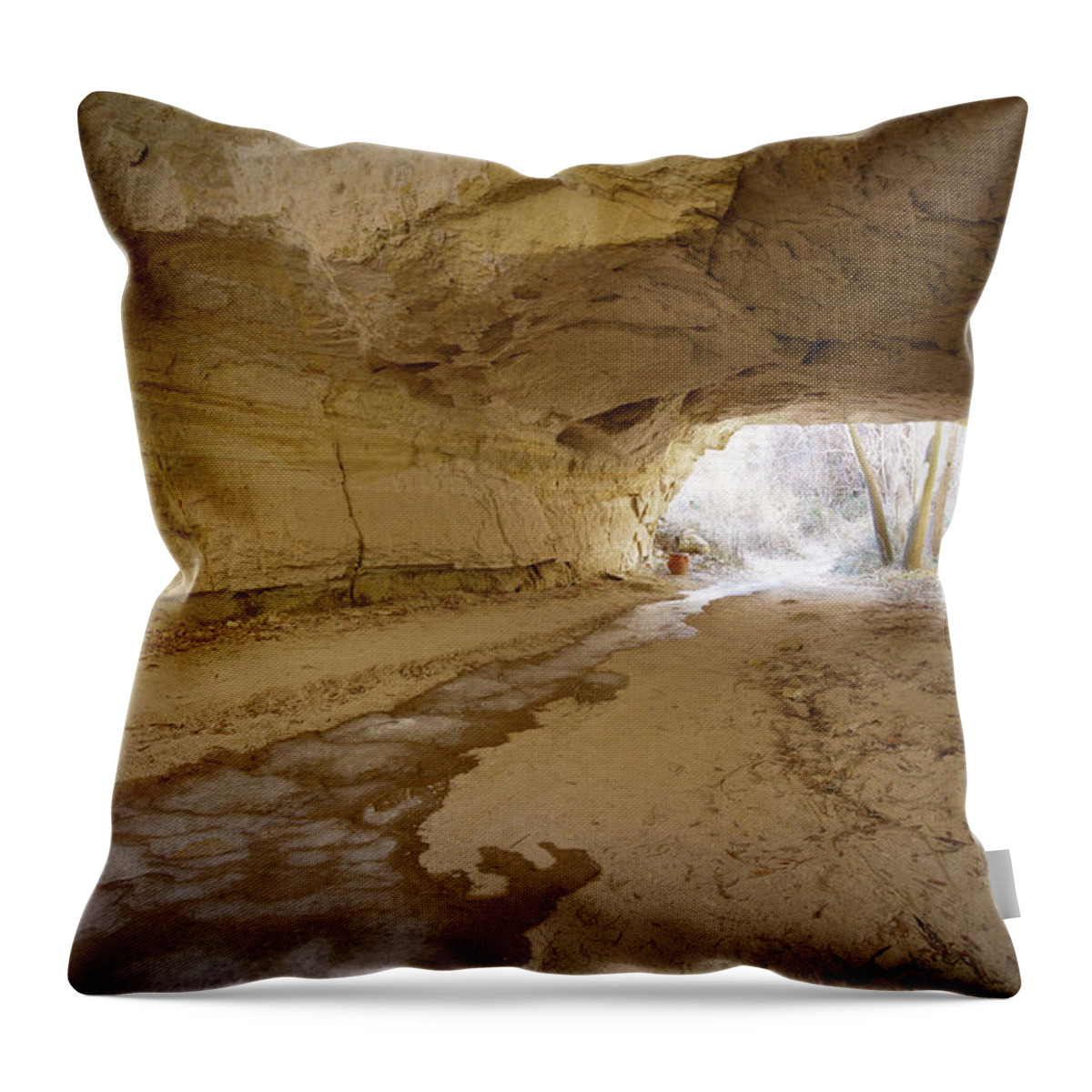 Mineral Throw Pillow featuring the photograph Tunnel by Sandsun