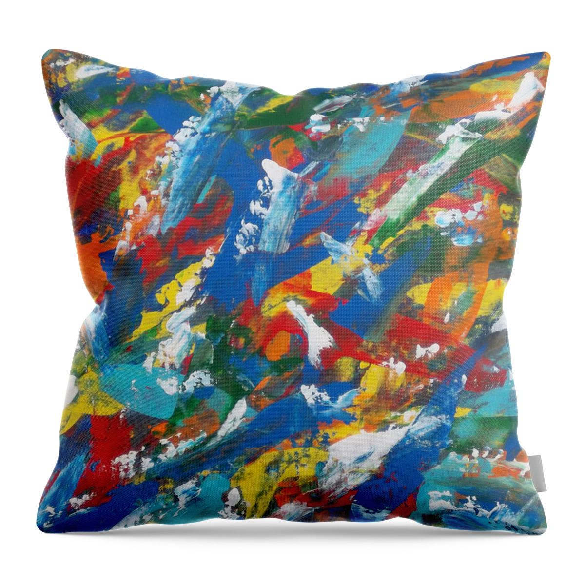 Abstract Throw Pillow featuring the painting Turbulent Emotions by Gregory Murray