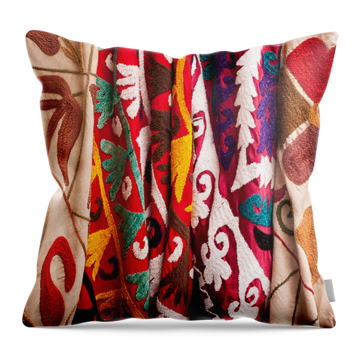 Turkish Throw Pillow featuring the photograph Turkish Textiles 04 by Rick Piper Photography