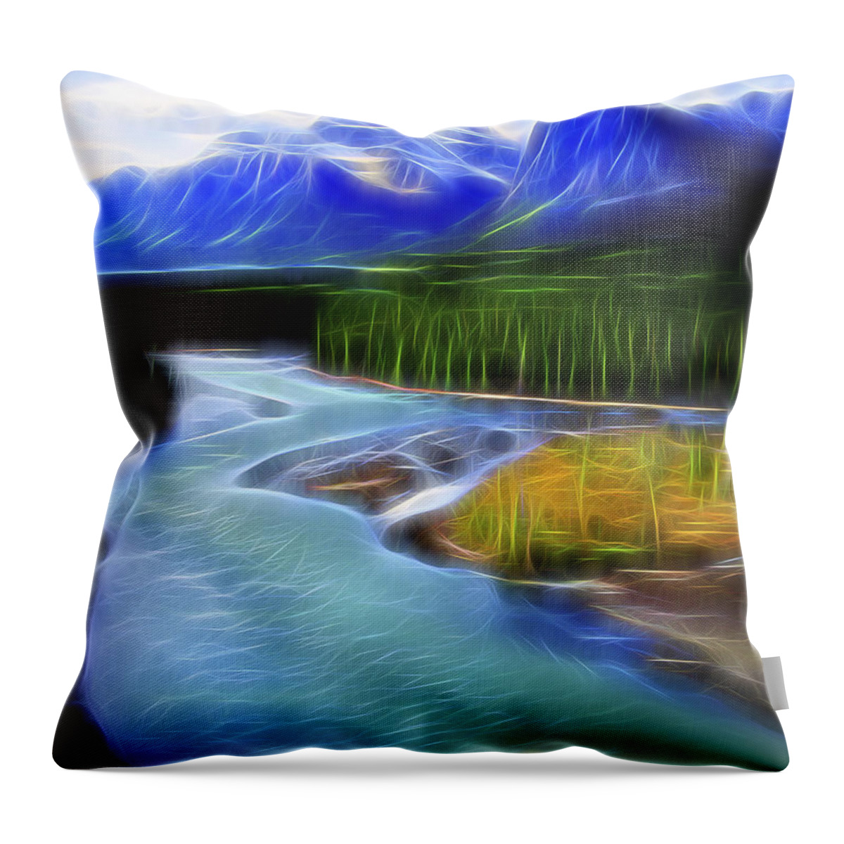 Turquoise Blues Throw Pillow featuring the digital art Turquoise Light 1 by William Horden