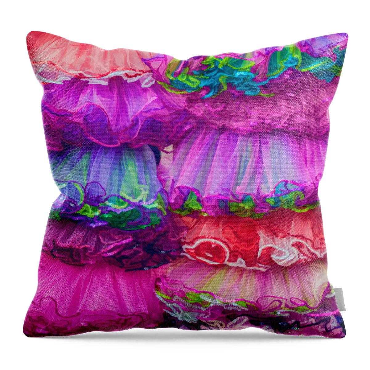 Tutu Throw Pillow featuring the photograph Tutus by the Dozen by Kathleen K Parker