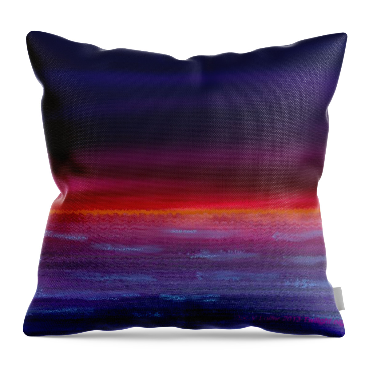 Twilight Night Sky Sea Colors Waves Throw Pillow featuring the digital art Twilight-night by Dr Loifer Vladimir