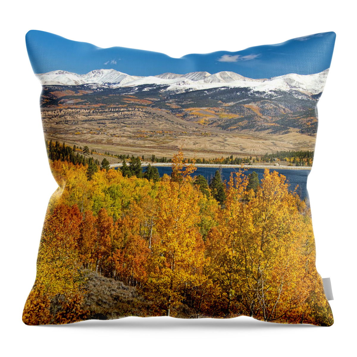 Autumn Throw Pillow featuring the photograph Twin Lakes Colorado Autumn Landscape by James BO Insogna