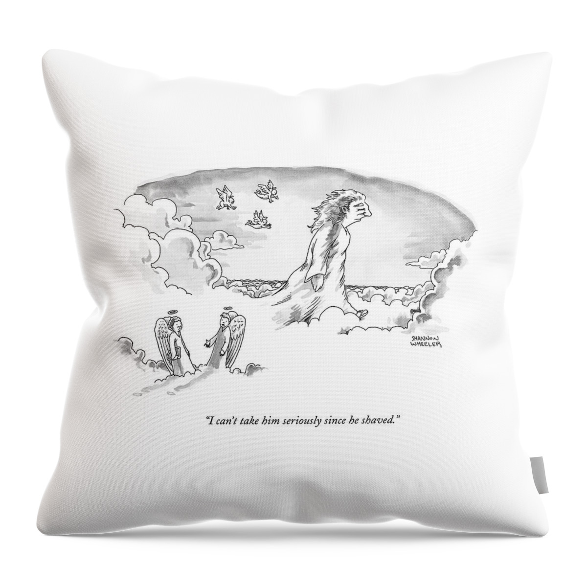 Two Angels Standing In Heaven Speak To Each Throw Pillow