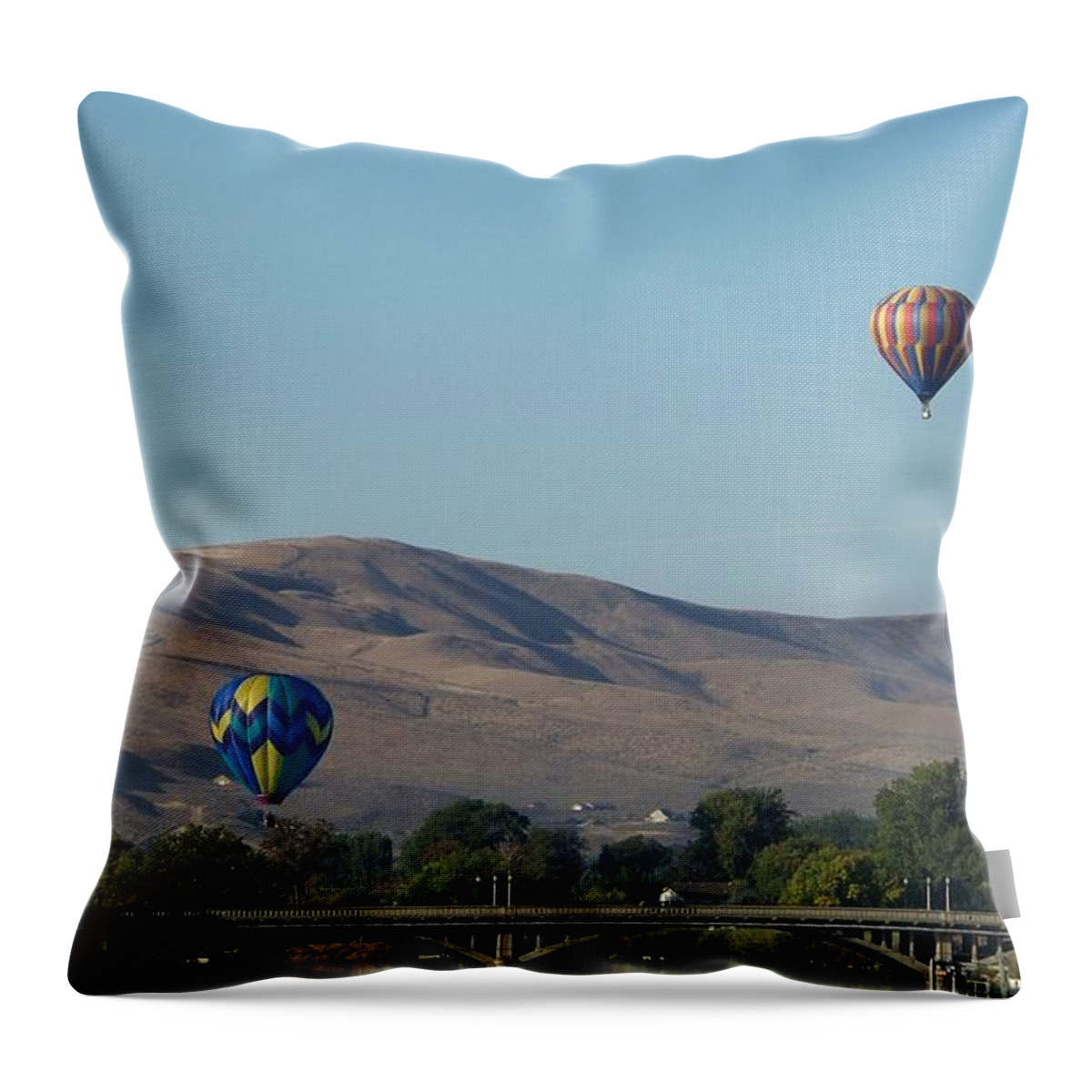 Balloon Throw Pillow featuring the photograph Two Balloons by Charles Robinson