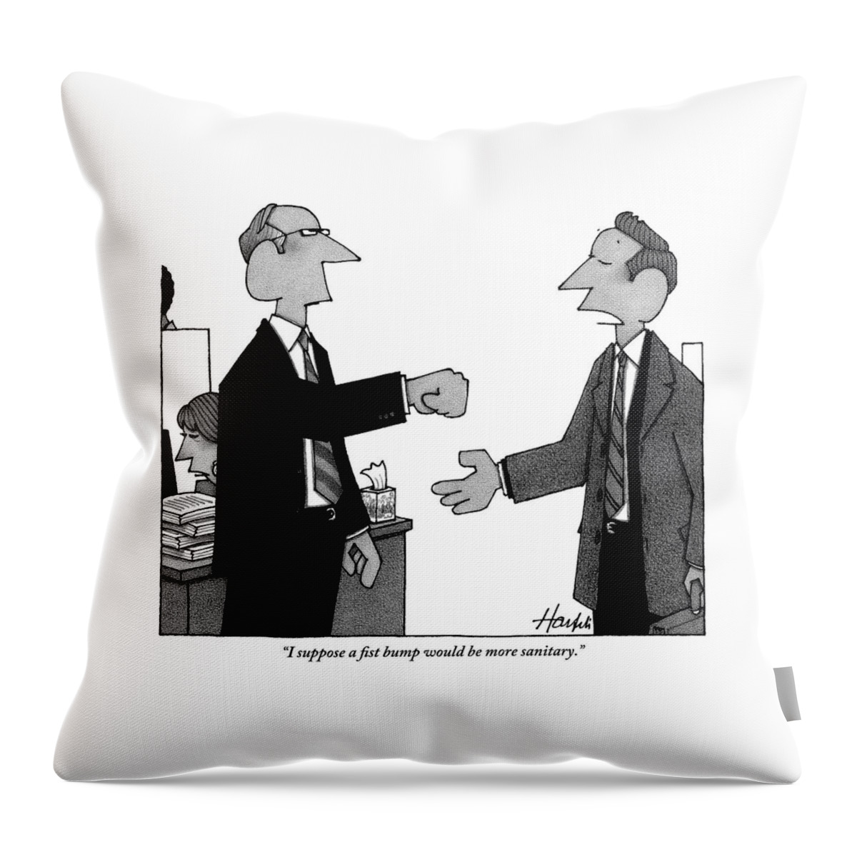 Two Business Men Stand Together Throw Pillow