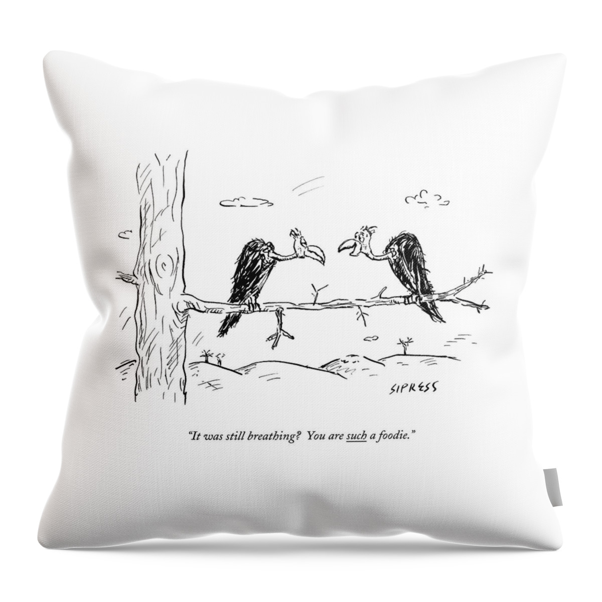 Two Buzzards Sit And Talk On A Branch Throw Pillow