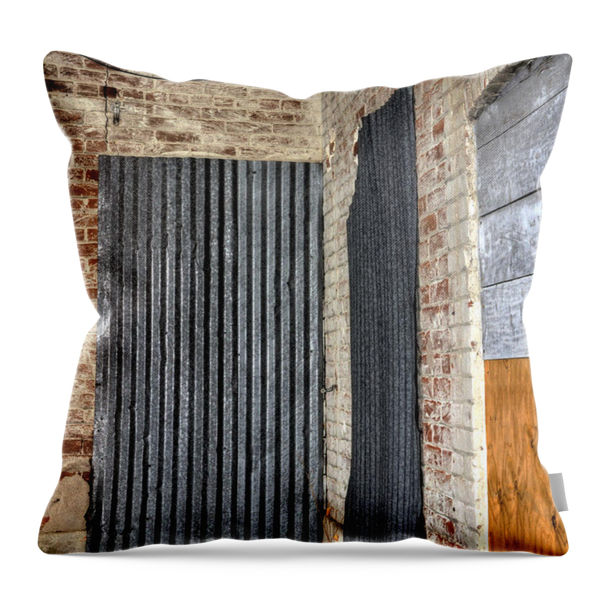 Denver Throw Pillow featuring the photograph Two Doors Covered 13147 by Jerry Sodorff