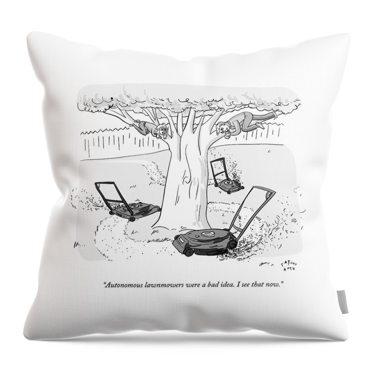 Two Individuals Cling To Tree Branches As Three Throw Pillow